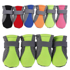 4pcs/ Set Breathable Anti Slip Pet Dogs Shoes Cute Dog Boots Snow Walking Cotton Blend Puppy Sneakers Pet Supplies for Dropship