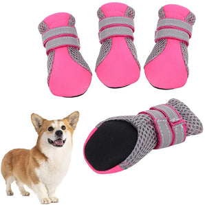 4pcs/ Set Breathable Anti Slip Pet Dogs Shoes Cute Dog Boots Snow Walking Cotton Blend Puppy Sneakers Pet Supplies for Dropship