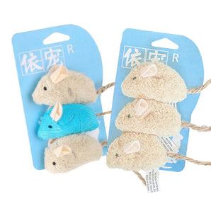 3pcs Pet Cat Toys Plush Simulation Mouse Toy Cat Scratch Bite Resistance Interactive Mouse Toy Playing Toy For Cat Kitten