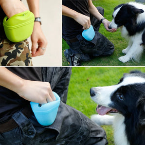 Silicone Dog Treat Bag Pet Portable Dog Training Waist Bag Outdoor Feeder Puppy Snack Pouch Food Reward Storage Bag Pet Supplies