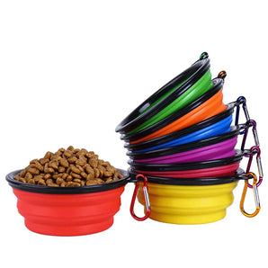 1000ml Travel Folding Silicone Bowl Portable Puppy Food Container Water Feeder Puppy Doggy Food Container Dog Accessories