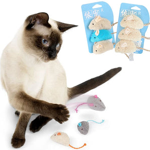 3pcs Pet Cat Toys Plush Simulation Mouse Toy Cat Scratch Bite Resistance Interactive Mouse Toy Playing Toy For Cat Kitten