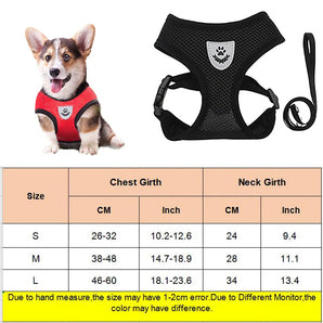 Dogs Harness with Leash Set Breathable for Small and Large Dog Harness Vest Puppy Chihuahua  Cat Harness Vest arnes para perro