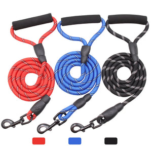 Large Dog Rope Padded Handle Dog Collar Leashes Dogs Collar Leashes Lead Rope For Walking Labrador Rottweiler Dogs Supplies