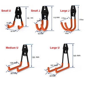 1Pcs Heavy Duty Wall Hooks For Garage Storage Kitchen Organizer Wall Hanger Hanging Clip Storage Holder Garden Tool 5 Types