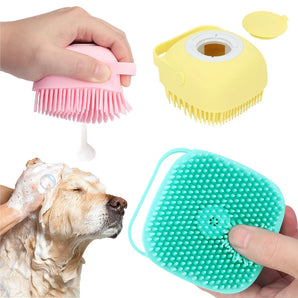 Pet Dog Massage Shampoo Brush Dogs Cat Massage Comb Grooming Scrubber Shower Brush for Bathing Hair Soft Silicone Brushes