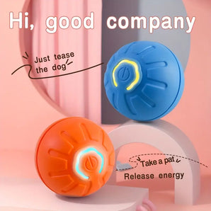 Interactive Dog Chew Toy - Durable, Rechargeable Battery-Powered Gravity Jump Ball With Striped Pattern For Medium Breeds