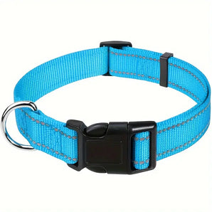 Reflective Nylon Dog Collar - Adjustable and Secure with Quick Release Buckle