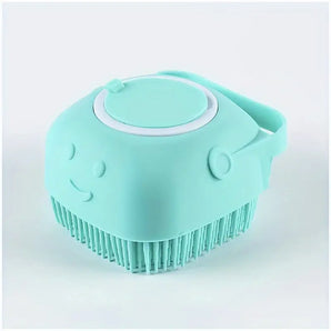 Pet Shampoo Brush, Silicone Massage Rubber Bath Comb With Shampoo Storage For Dog & Cat, Pet Grooming Tool