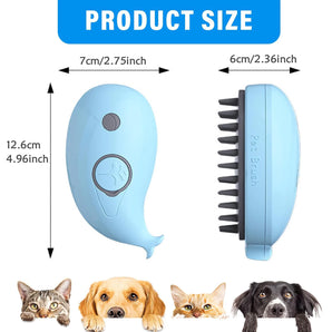 Pet Brush with Spray USB Rechargeable Fillable Bath Gel Essential Oil Cat Comb Pet Massage Tools Dog Cleaning Products Grooming