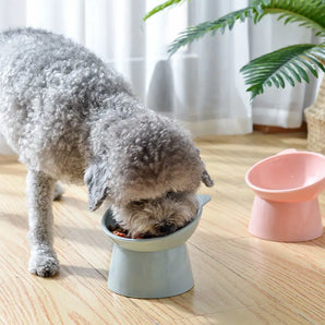 Cat Bowl High Foot Dog Bowl Neck Protector Cat Pet Food Water Bowl Anti-tip Binaural Pet Feeding Cat Accessorie Pet Dessert Bowl