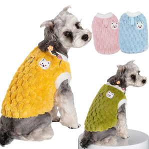 Warm Puppy Vest for Small Medium Dogs Cats Jacket Soft Chihuahua Shih Tzu Coat Pet Winter Clothing French Bulldog Pug Outfits