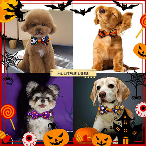 Dog Halloween Dog Bows Pet Cat Puppy Dog Accessories for Small Dogs Dog Bow Tie Pet Supplies