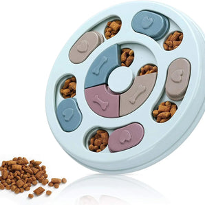 Dog Puzzle Toys Slow Food Dispenser Feeding Interactive Plate Bowl Non-Slip Anti-choking Increase IQ Cat Dogs Training Games