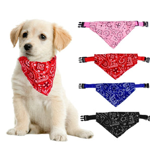 Pet Dog Neck Scarf Puppy Cat Dog Collar Bandana Collar Scarf with Leather Collar Cute Adjustable Small Dog Collars Pet Puppy Cat