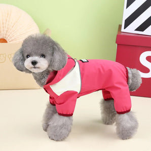 Waterproof Pet Clothes for Small Medium Dogs Raincoat Puppy Hoodie French Bulldog Chihuahua Poodle Overalls Pet Jumpsuit Coat