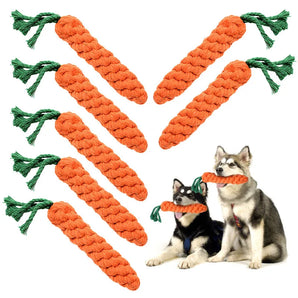 1pc Pet Dog Toys Carrot Bite Resistant Dog Chew Toys for Small Dogs Puppy Molar Cleaning Teeth Cotton Rope Toy Dogs Accessories