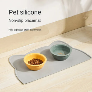 Waterproof Pet Mat For Dog Cat Solid Color Silicone Pet Food Feeding Pad Pet Bowl Drinking Mat Portable Dog Feeding Mat Placemat