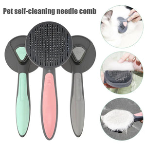 Dog Cat Comb Automatic Hair Removal Brush Pet Hair Removal Grooming Comb Deshedding Tool for Dogs Cats Rabbits Cleaning Supplies