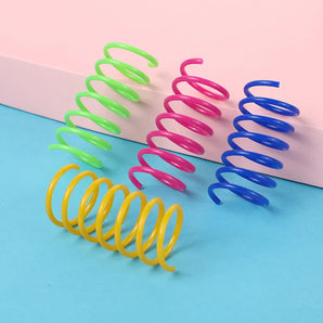 4pcs Kitten Cat Toys Wide Durable Heavy Gauge Cat Spring Toy Colorful Springs Cat Pet Toy Coil Spiral Springs