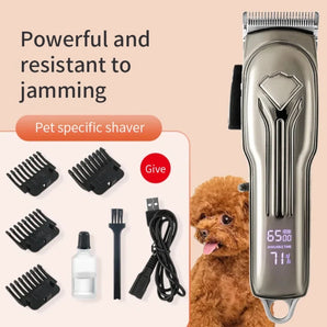 Professional Dog Hair Clipper All Metal Rechargeable Pet Trimmer Cat Shaver Cutting Machine Puppy Grooming Haircut Low Noice