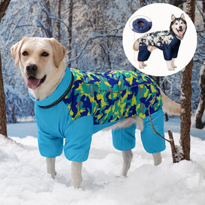 Large Dog Jackets Waterproof Dogs Clothes Warm Fleece Pet Coat Reflective Puppy Jumpsuit French Bulldog Labrador Costumes