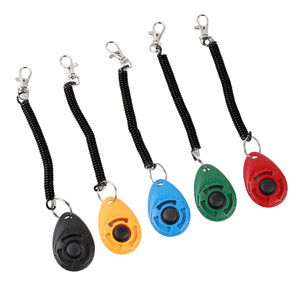 Dog Training Clicker Pet Cat Plastic Dog Click Trainer Aid Tools Adjustable Wrist Strap Sound Key Chain Dog Repeller Pet Product