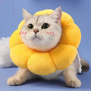 Pet Collar Elizabeth Circle Adjustable Sunflower Cats and Small Dogs Post-Surgery Recovery Protection Anti-Licking Head Cover