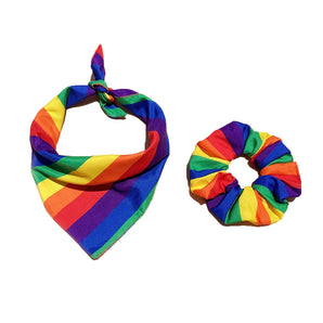 1Pcs Multi-Purpose Bandana Bibs Rainbow Dog Kerchief Summer Dog Rainbow Tropical Style Pet Dog Cat Collar Dog Accessories