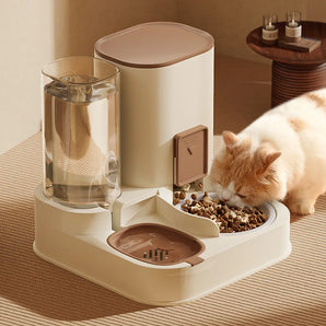 Cat Dog Automatic Feeder Large Capacity Food Dispenser 2-in-1 Dry Wet Separation Fountain Drinking Water Bowl Dogs Accessories