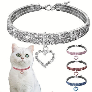 Dogs Collar Heart Pendant Pet Necklace Shiny Pet Accessory Harness Collars Strict Collar Leash Soft Pets Products for Dog