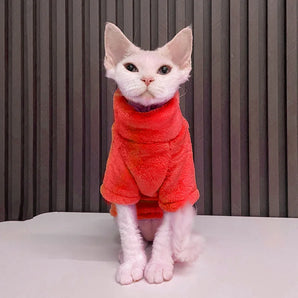 Winter Warm Hairless Cat Clothes for Small Medium Dogs Turtleneck Sweater Puppy Cats Jacket Coat Chihuahua sphynx cat Colthing