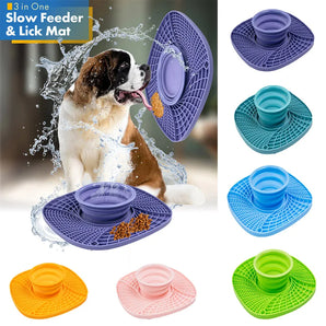 Pet Lick Silicone Mat Pets Slow Food Plate With Drinking Yoghurt Bowl Cat Anti-choking Anti-Slip Feeders Dog Feeding Accessories