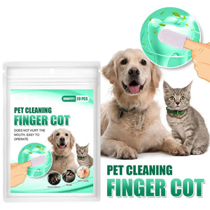 Teeth Cleaning Finger Wipes Disposable Wet Towels Cleaning Teeth Ear Eyes Wipes Pads Tear Stain for Dog Cat Grooming Supplies