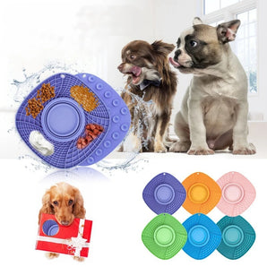 Pet Lick Silicone Mat Pets Slow Food Plate With Drinking Yoghurt Bowl Cat Anti-choking Anti-Slip Feeders Dog Feeding Accessories