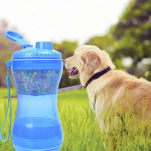 2 in 1 Outdoor Portable Pet Dog Water Bottle Puppy Food Container Dogs Cats Water Dispenser for Large Dogs Pets Accessories