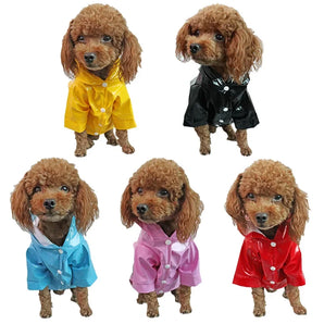 Summer Outdoor Puppy Pet Rain Coat Hoody Waterproof Jackets PU Raincoat for Dogs Cats Apparel Clothes Dog Costumes