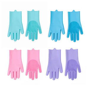 Pet Grooming Cleaning Gloves Dog Cat Bathing Shampoo Glove Scrubber Magic Dishwashing Cleanner Sponge Silicon Hair Removal Glove