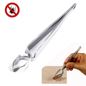 1pc Stainless Steel 2 In 1 Pet Treatment Tick Removal Tool Set 2 In 1 Fork Tweezers Clip ForCat Dog Supplies