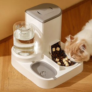 Cat Dog Automatic Feeder Large Capacity Food Dispenser 2-in-1 Dry Wet Separation Fountain Drinking Water Bowl Dogs Accessories