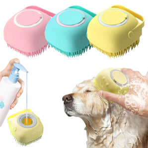 Pet Shower Brush Silicone Material Dog Bath Massage Hair Cleaning Brush Can Be Filled With Bath Gel Pet Cleaning Products