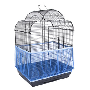 Nylon Mesh Bird Cage Cover Shell Skirt Net Easy Cleaning Seed Catcher Guard Bird Cage Accessories Easy Cleaning Bird Cage Mesh