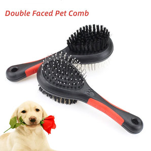 1PC Double Faced Pet Dog Comb Plastic Handle Long Hair Brush Puppy Cat Massage Bath Brush Pet Grooming Tools Dog Accessories