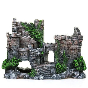 Creative Castle Shape Fish Tank Ornaments Decoration Landscaping Resin Rockery Aquarium Resin Rockery Home Craft Ornaments