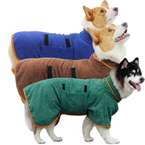 Dog Bathrobe Towel Bath Robe Pet Bathrobe Drying Coat Absorbent Towel For Large Medium Small Dog Super Fast Dry Soft Adjustable