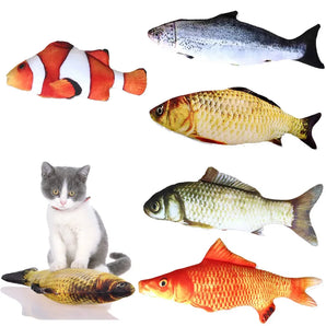 20CM Pet Cat Toy Fish Built-In Cotton Battery-Free Ordinary Simulation Fish Cat Interactive Entertainment Play Cat Toys