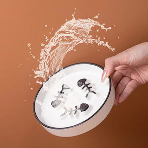 Cat Slow Feeder Ceramic Bowl Food Plate Anti Choking Pet Products