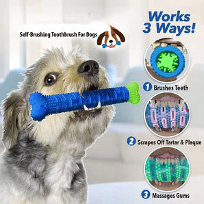 Puppy Brush Dog Toothbrush Chew Toy Stick Cleaning Massager Pet Teeth Cleaning Toys Multifunctional Silicone Doggy Dental Care