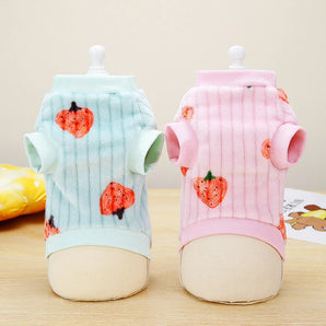 Cute Strawberry Pattern Pet Vest for Small Medium Dogs Cats Clothes French Bulldog Chihuahua Poodle Costume Pug Outfits Clothing