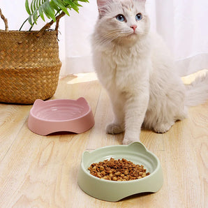 Pet Dog Cat Food Bowl Cat Water Feeding Bowl Durable Plastic Standing Ear Threaded Pet Bowl Feeder Pets Dogs Cats Accessories